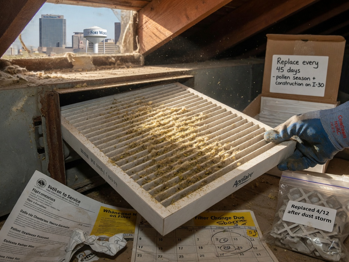How Local Pollen and Dust Affect Fort Worth Air Filter Replacement Schedules